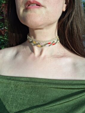 Handmade Beaded Boho Infinity Choker Necklace Summer Vacation Festival Rave Boho